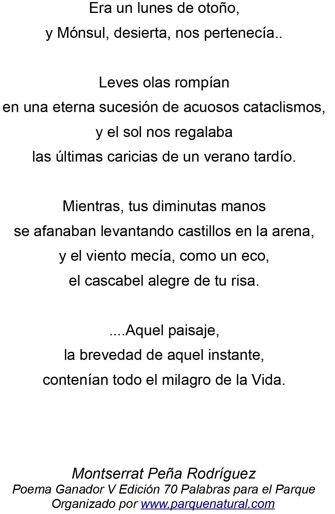 pOEMA GANADOR V CERTAMEN PARALABRAS PARA EL PARQUE